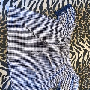 Off shoulder plaid top